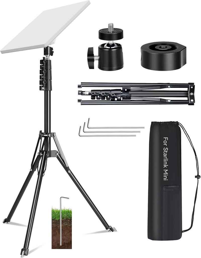 Foboull Starlink Mini Tripod Mount Kits, WindPro Wind-Resistant Design, Adjustable Height and Angle Tripod Mounting Kit with Starlink Mini Satellite for Camping and RV Travel - Image 1